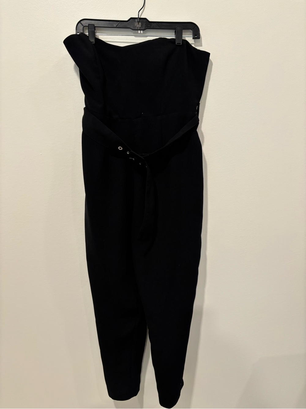 Strapless Black Jumpsuit with Waist Tie